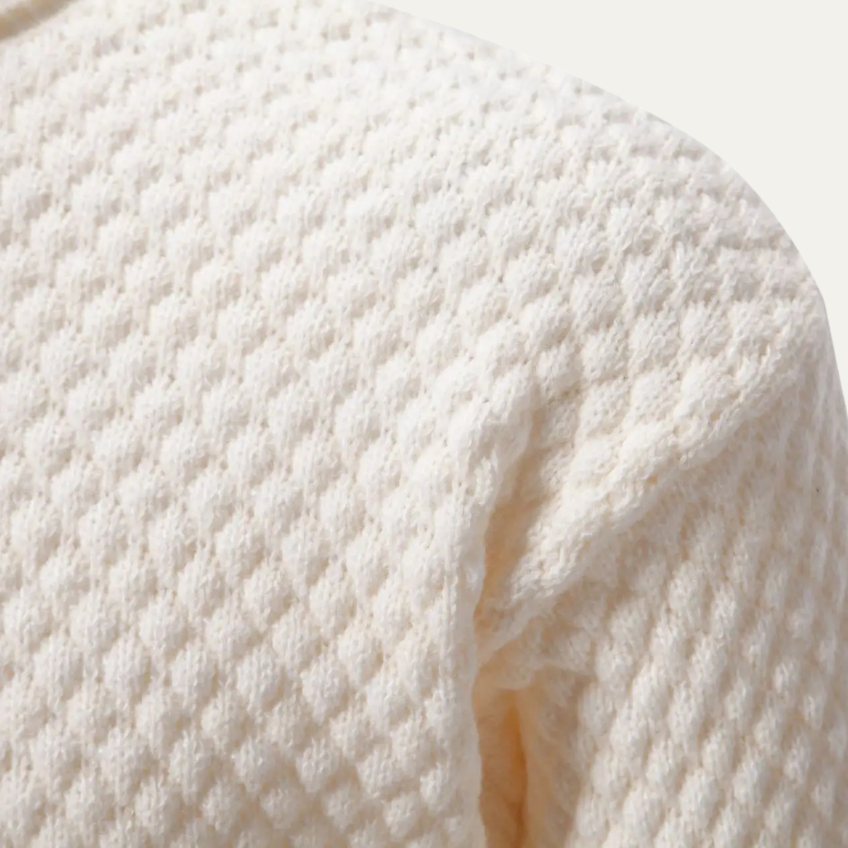 Lars | Men's Cable Knit Turtleneck Sweater Cream