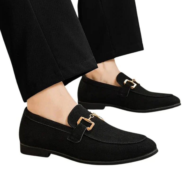 Knox | Men's Suede Loafers Cream Slip On Shoes