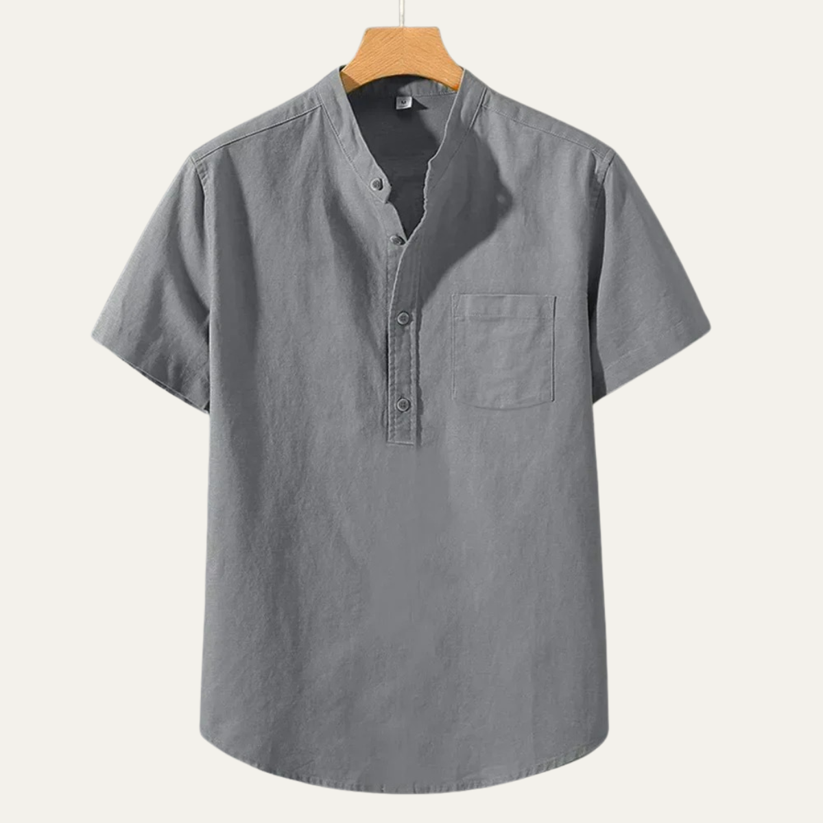 Jasper | Men's Casual Linen Shirt Light Blue Short Sleeve