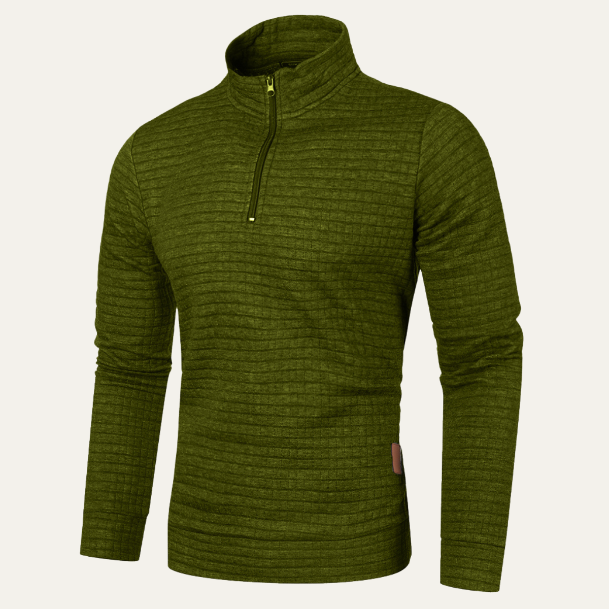 Beau | Men's Quarter Zip Sweater Black Heathered Textured