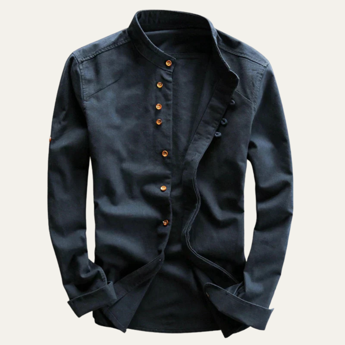 Axel | Men's Linen Button Up Shirt White Long Sleeve