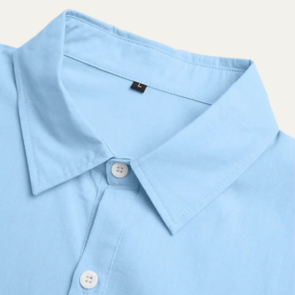 Sage | Men's Linen Shirt Light Blue Long Sleeve