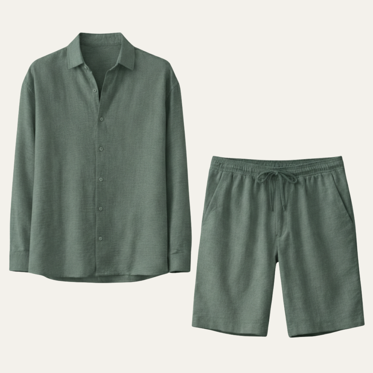 Wade | Men's Relaxed Linen Button Up Shirt Cream