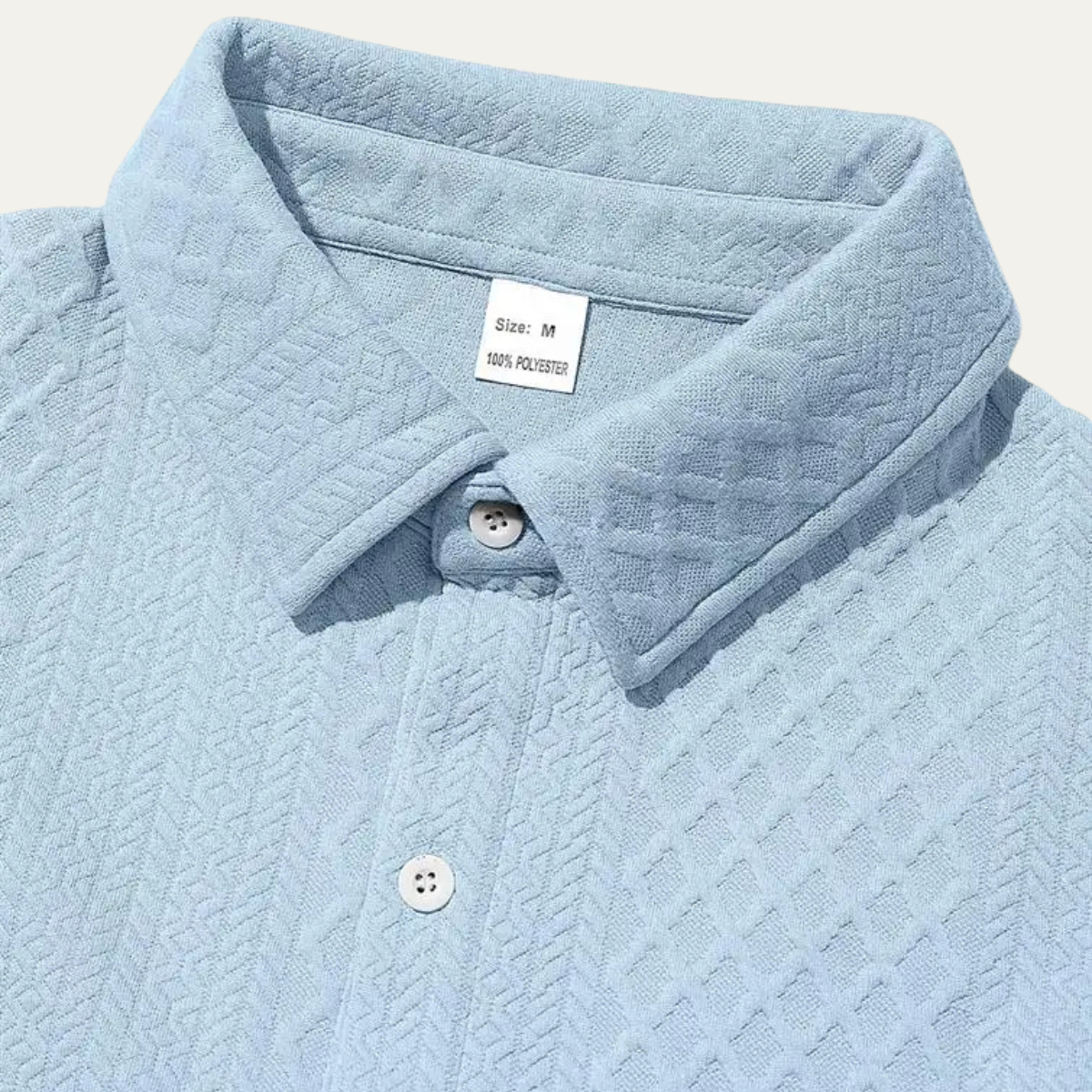 Bram | Men's Quilted Button Up Shirt Light Blue