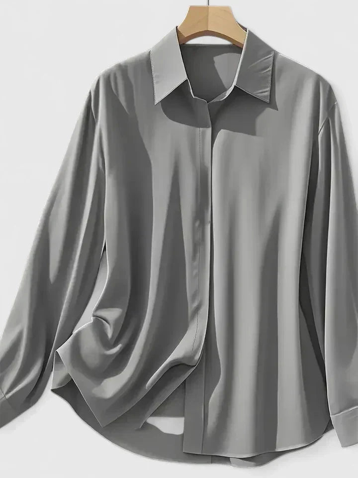 Mia | Women's Button Down Shirt Navy Long Sleeve
