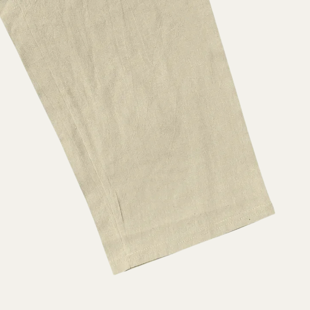 Dama Washington Sage men's linen lounge set cream button up shirt wide leg pants - view 12