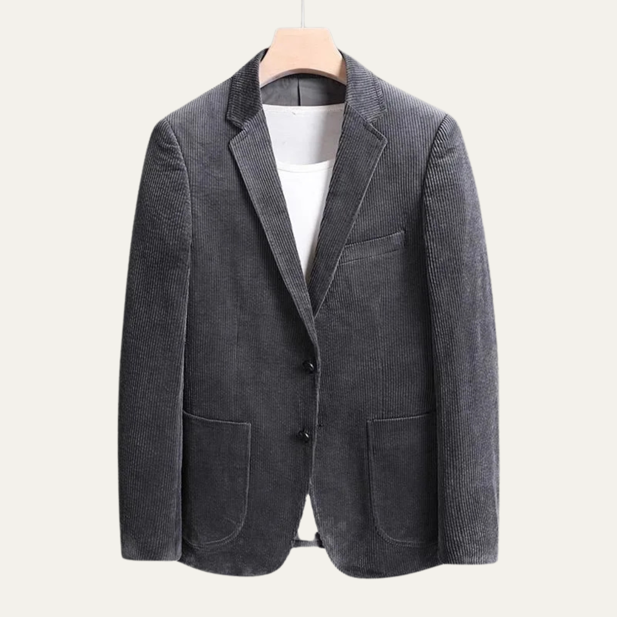 Beau | Men's Casual Corduroy Blazer Brown Single Breasted