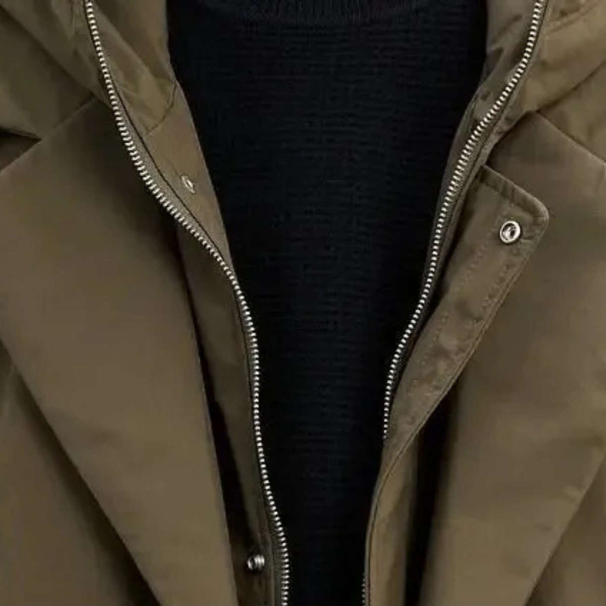 Voss | Men's Olive Puffer Parka Waterproof Long Coat Hooded