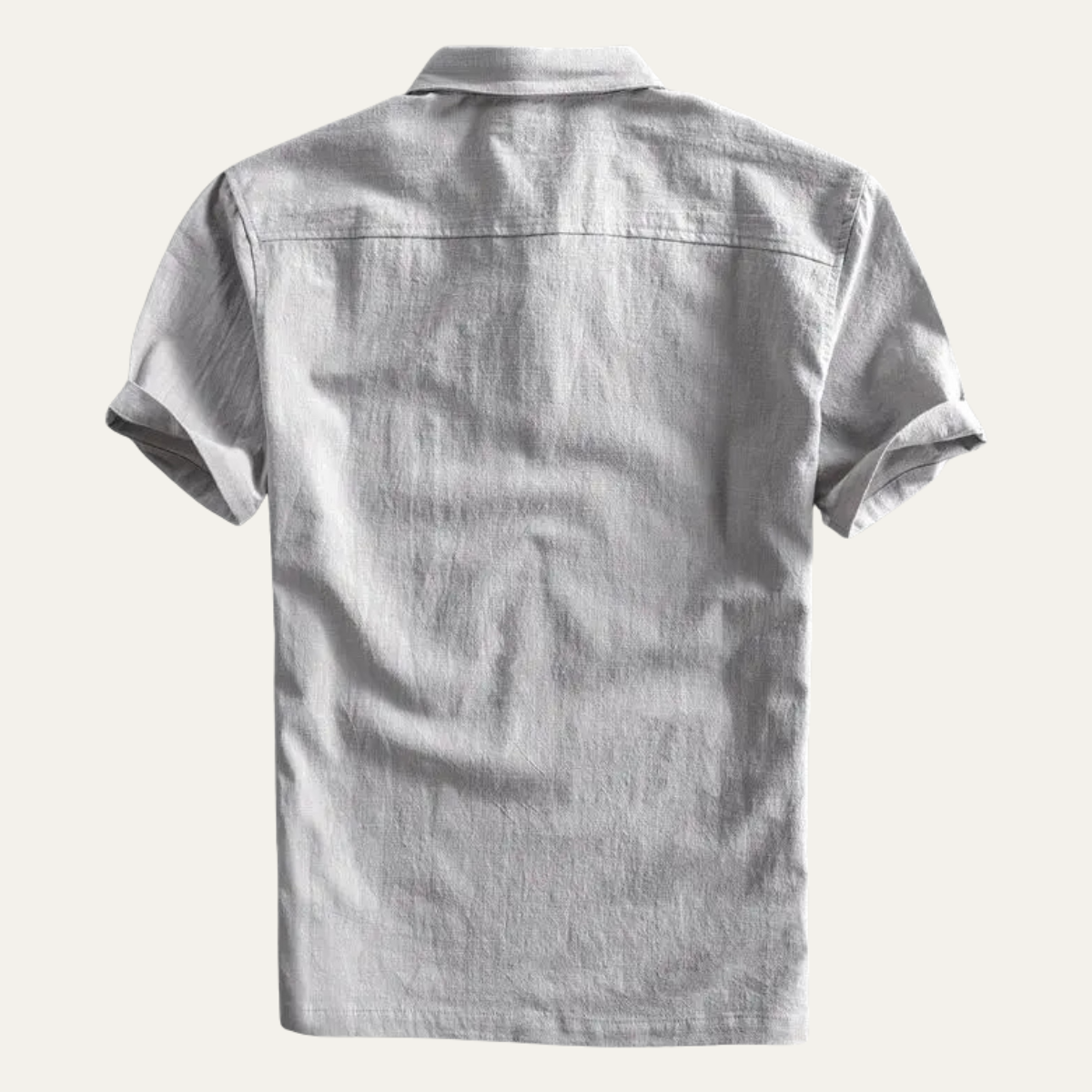 Callum | Men's Linen Polo Shirt Gray Short Sleeve