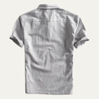 Dama Washington Callum men's linen polo shirt gray short sleeve - view 6