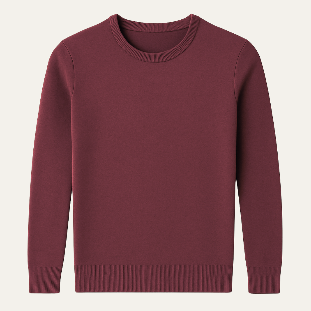 Axel | Men's Crew Neck Sweater Burgundy Long Sleeve