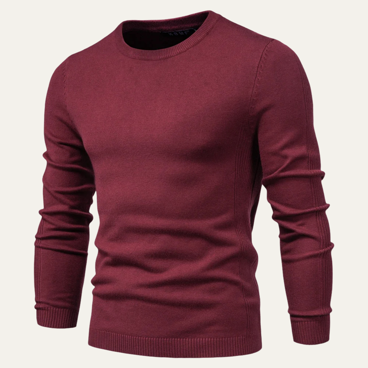 Axel | Men's Crew Neck Sweater Burgundy Long Sleeve
