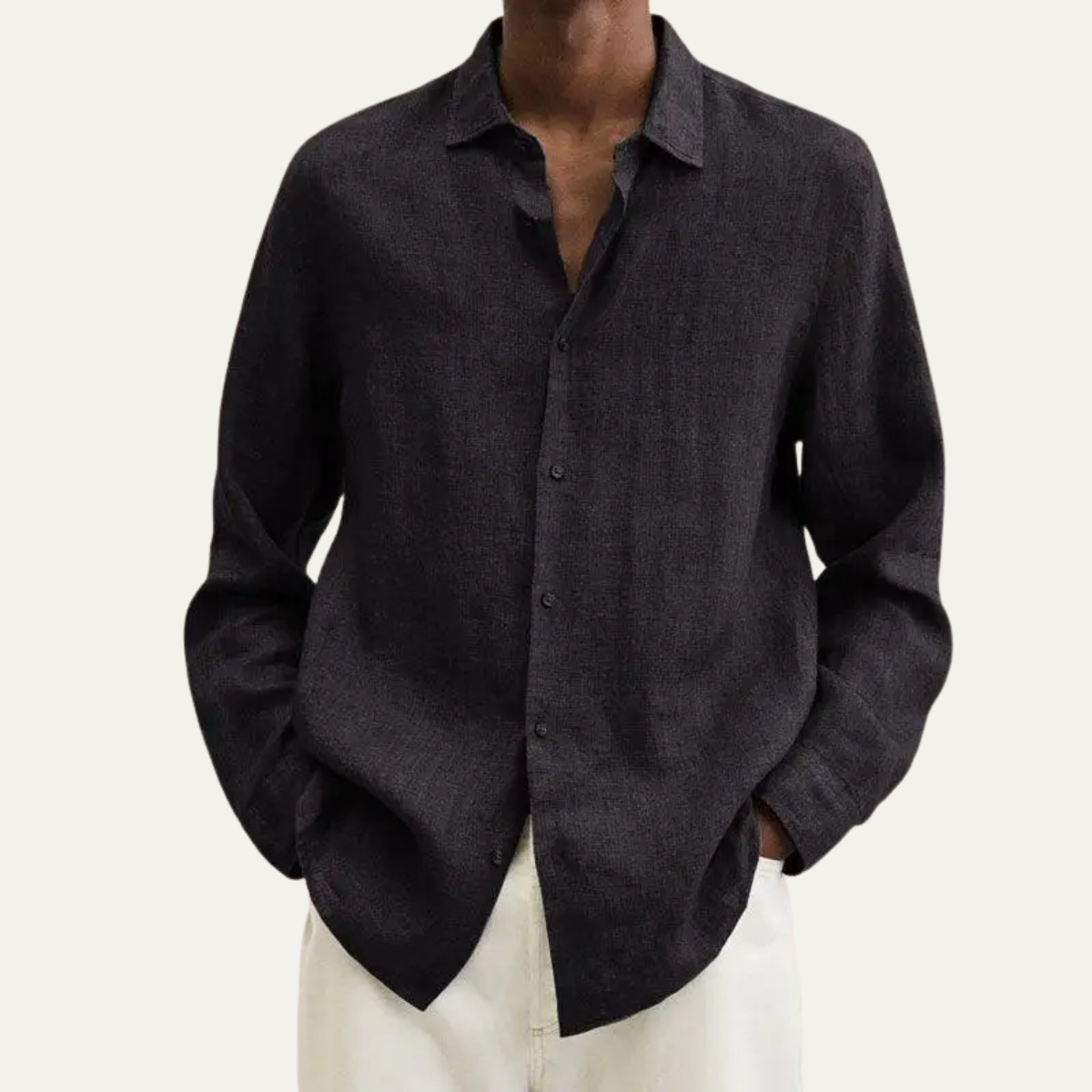 Luca | Men's Linen Button Up Shirt Light Blue
