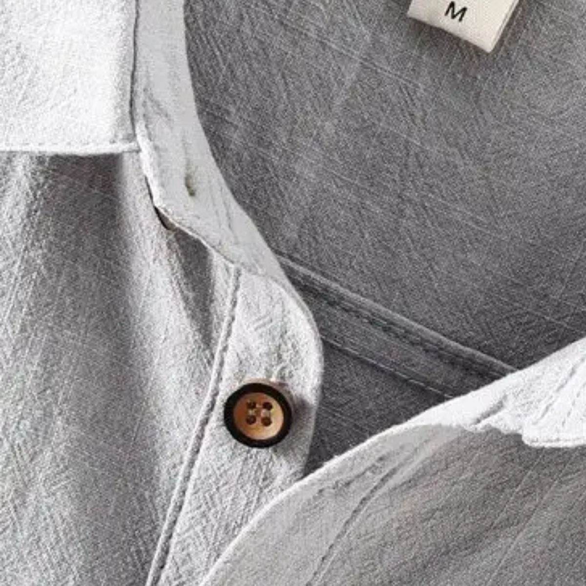 Callum | Men's Linen Polo Shirt Gray Short Sleeve