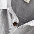 Dama Washington Callum men's linen polo shirt gray short sleeve - view 7