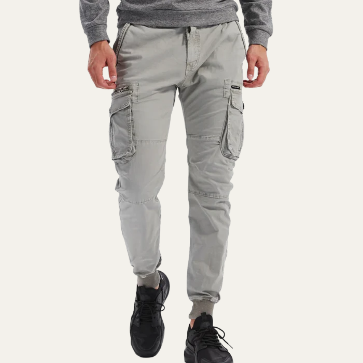 Wyatt | Men's Cargo Pants Khaki Tapered Jogger