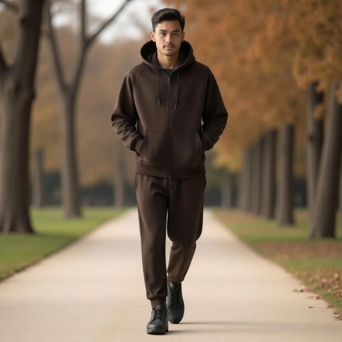 Kade | Men's Sweatsuit Black Zip Up Hoodie Joggers Set