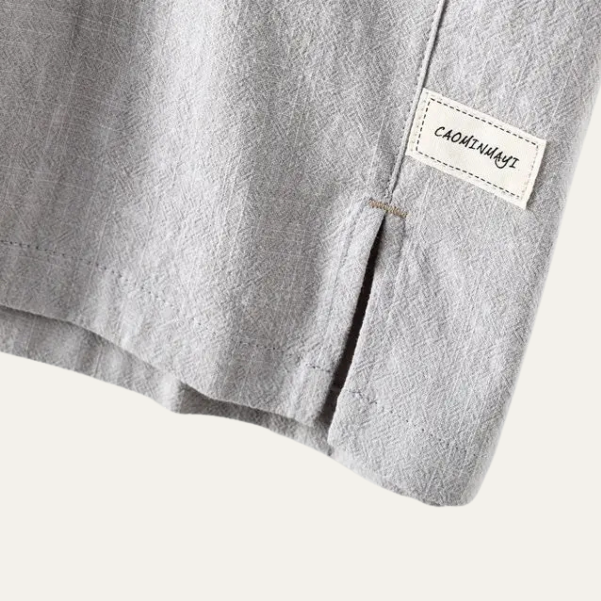 Callum | Men's Linen Polo Shirt Gray Short Sleeve