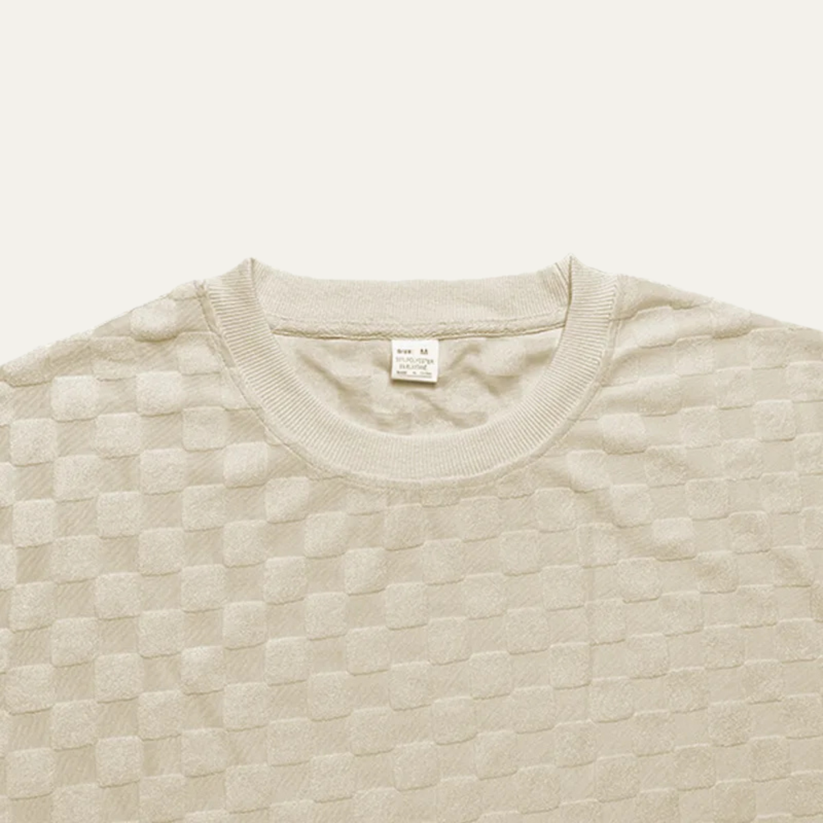 Axel | Men's Oversized Quilted T Shirt Shorts Set Cream