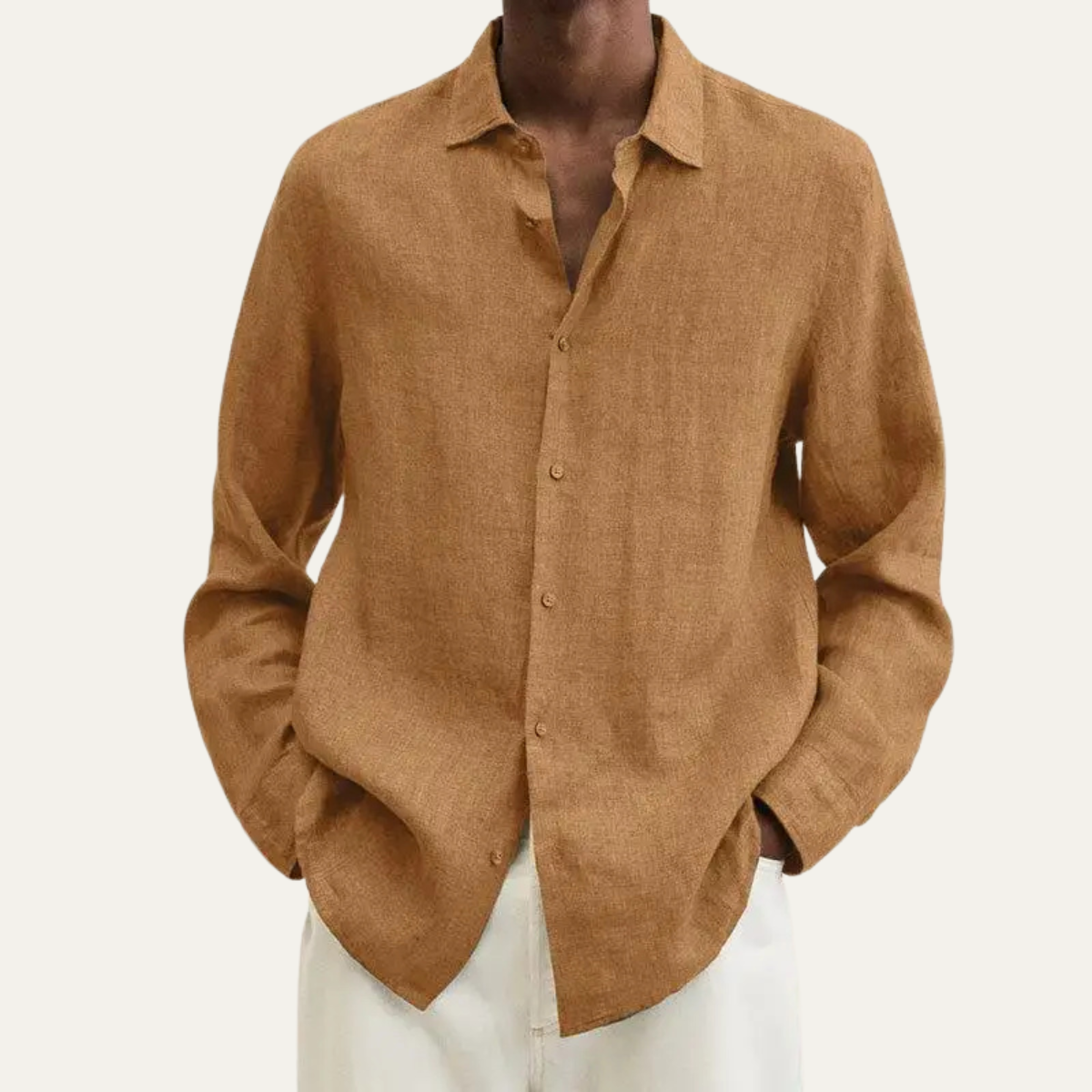 Axel | Men's Linen Shirt Chartreuse Button Up Long Sleeve