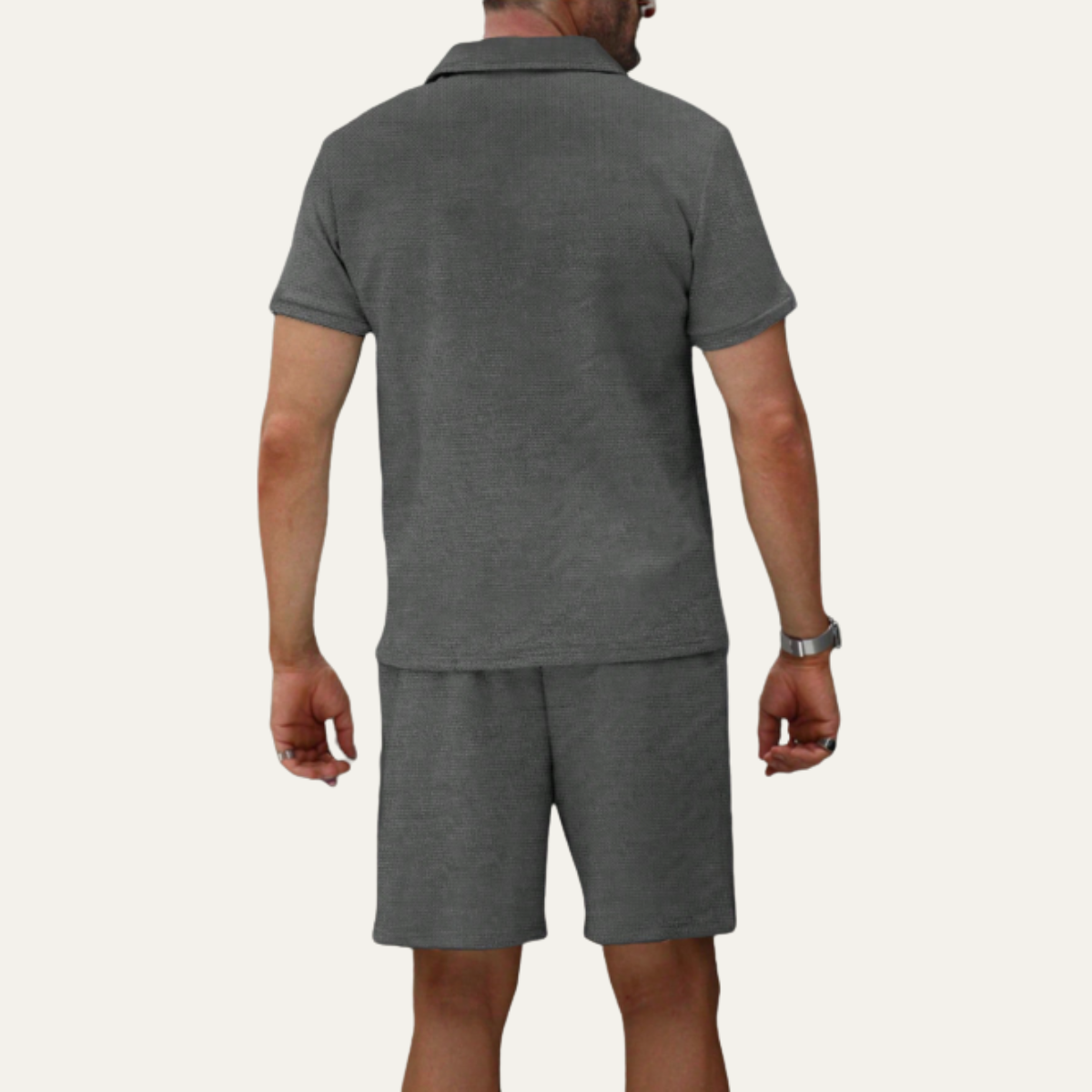 Jude | Men's Sweatsuit Light Blue Polo Short Sleeve