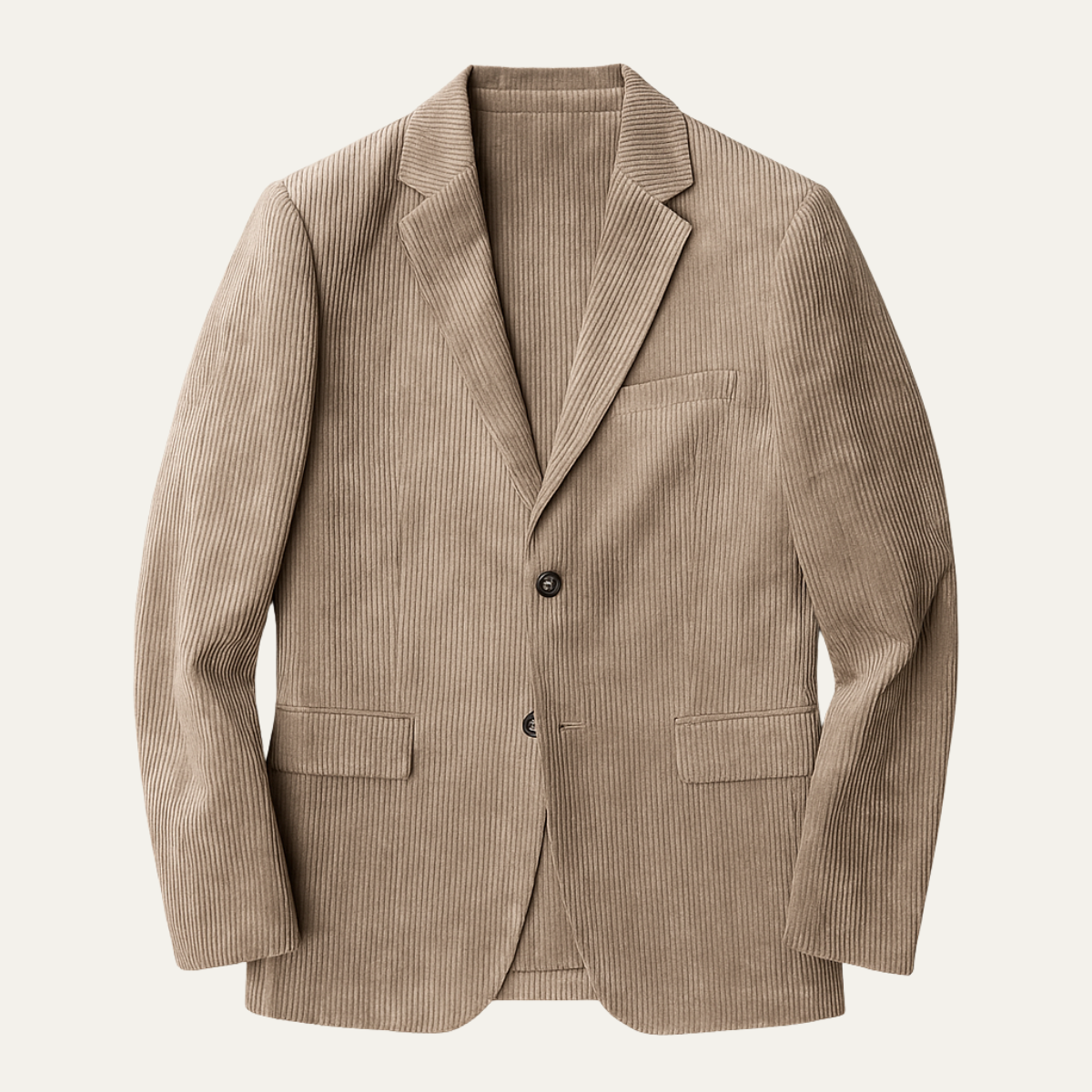 Beau | Men's Casual Corduroy Blazer Beige Two Button