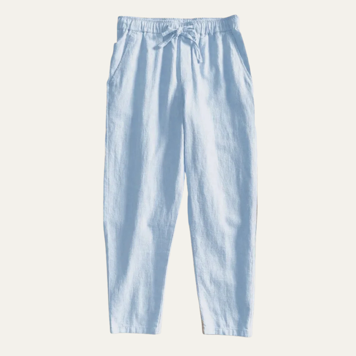Sage | Men's Linen Pants Light Blue Elastic Waist Casual