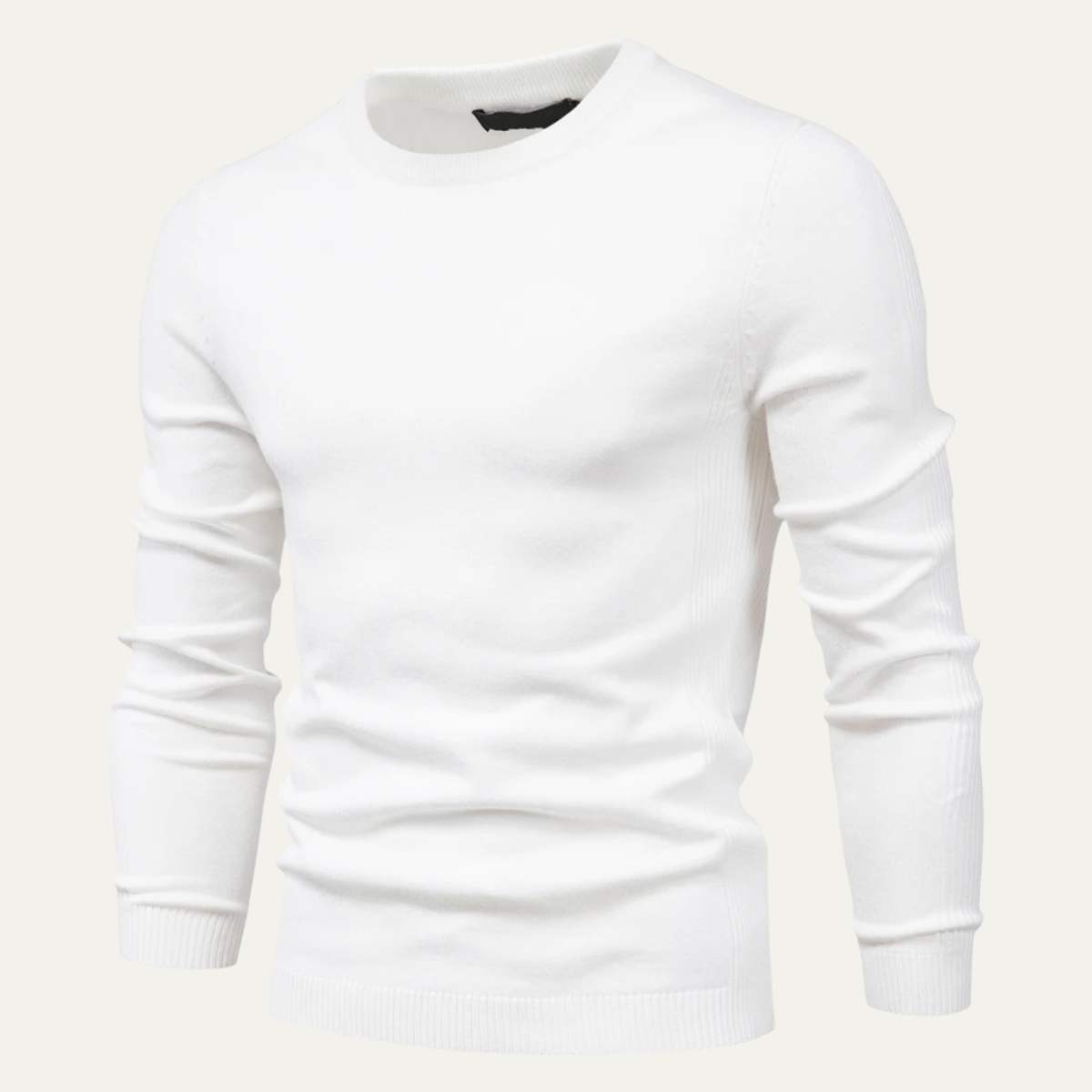 Kael | Men's Crew Neck Sweater Brown Long Sleeve Knit