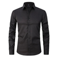 Dama Washington Jasper men's slim fit dress shirt long sleeve black - front view