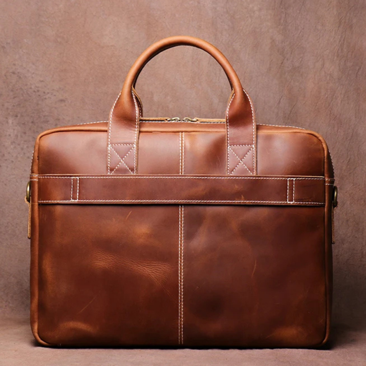 Cassis leather briefcase