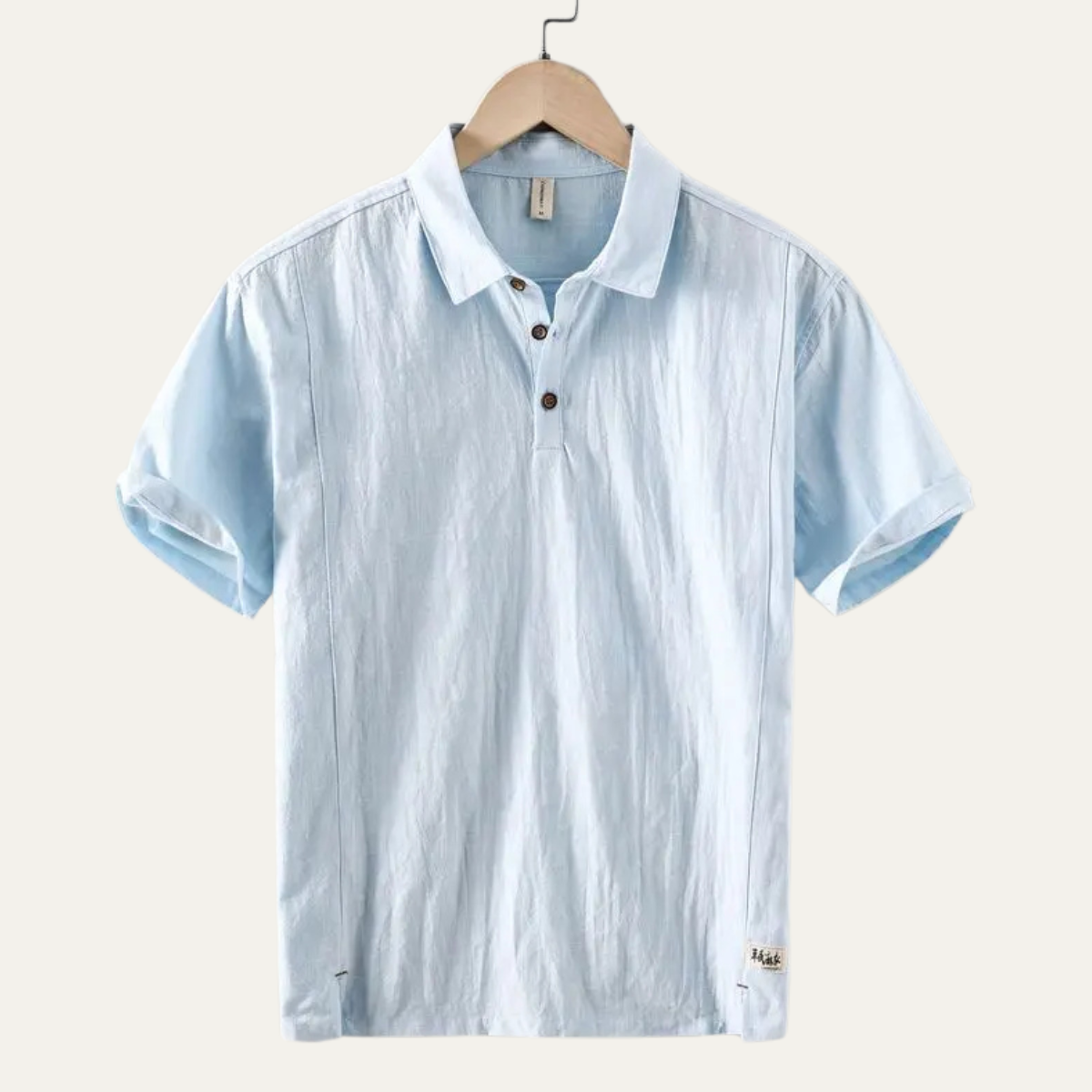 Callum | Men's Linen Polo Shirt Gray Short Sleeve