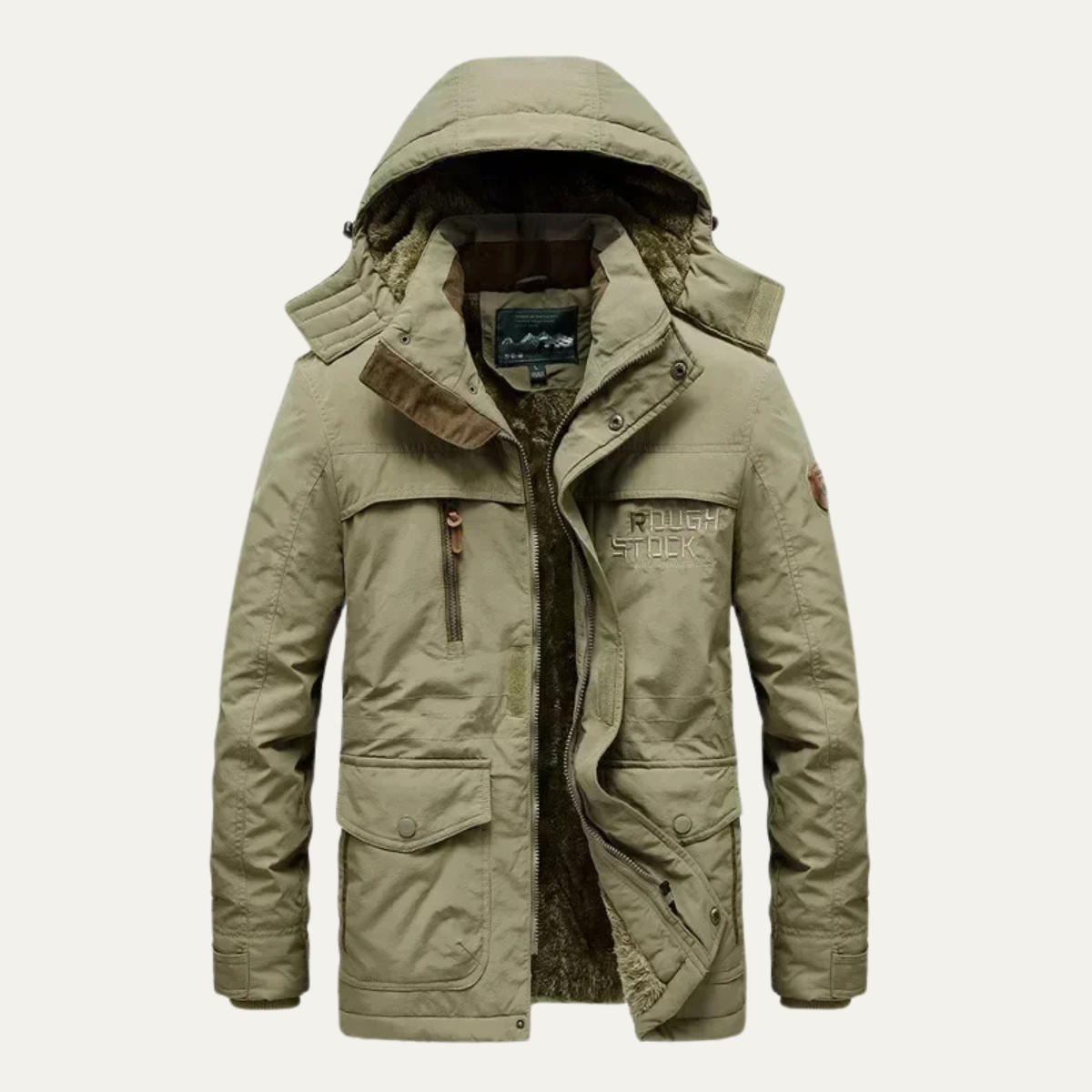 Hugo | Men's Waterproof Parka Jacket Olive Green Winter Coat