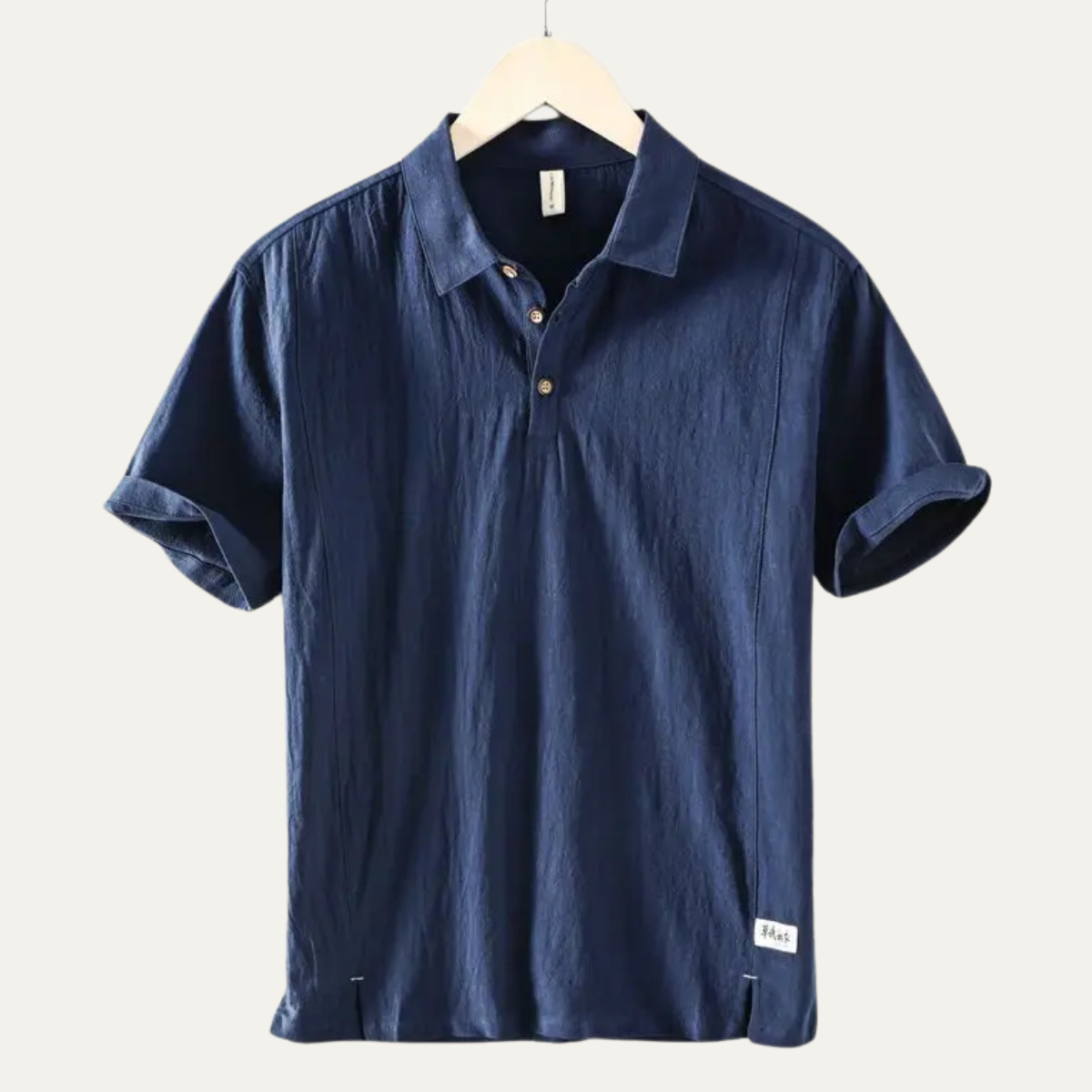 Callum | Men's Linen Polo Shirt Gray Short Sleeve