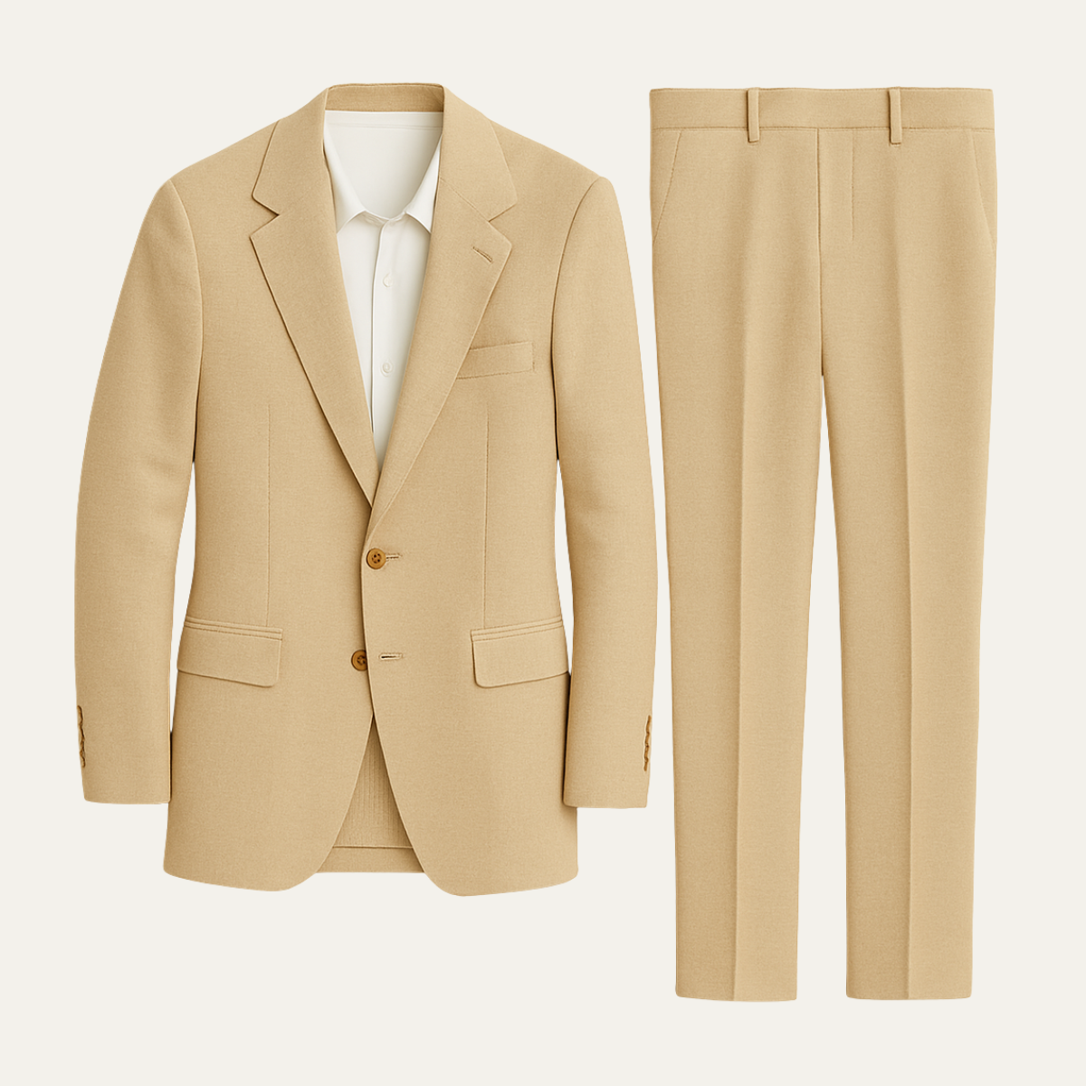 Paloma | Men's Tailored Linen Suit Camel Two Piece