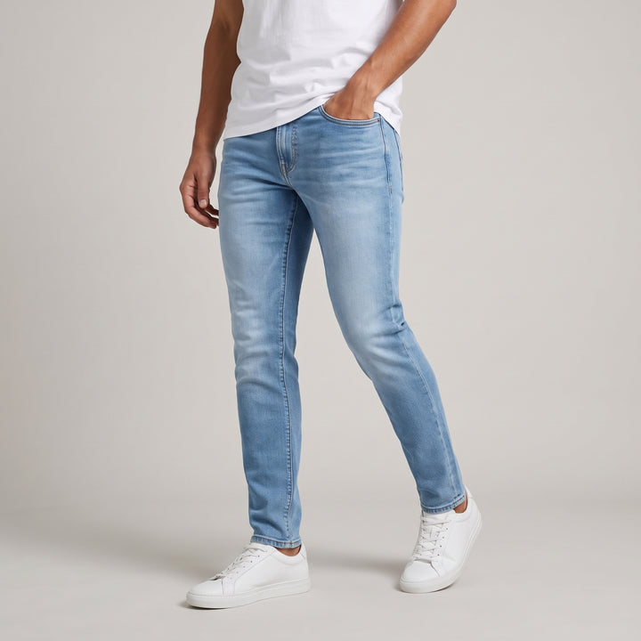 Dama Washington Jude men's slim fit jeans light blue stretch - fit detail