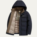 Dama Washington Axel men's puffer jacket navy hooded winter quilted - front view
