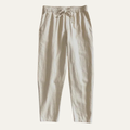 Dama Washington Sage men's linen pants cream elastic waist relaxed fit - front view