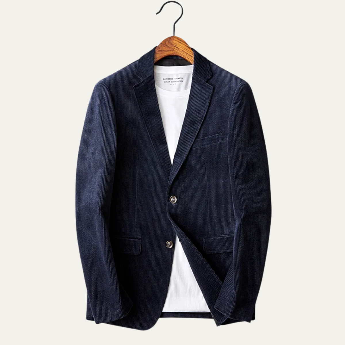 Beau | Men's Casual Corduroy Blazer Beige Two Button