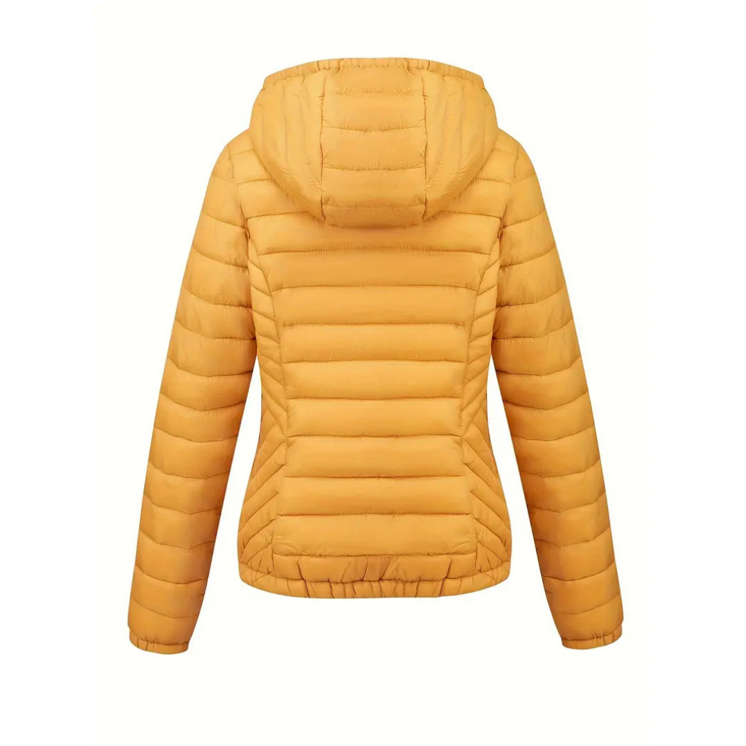 Rue | Women's Puffer Jacket Black Hooded Quilted
