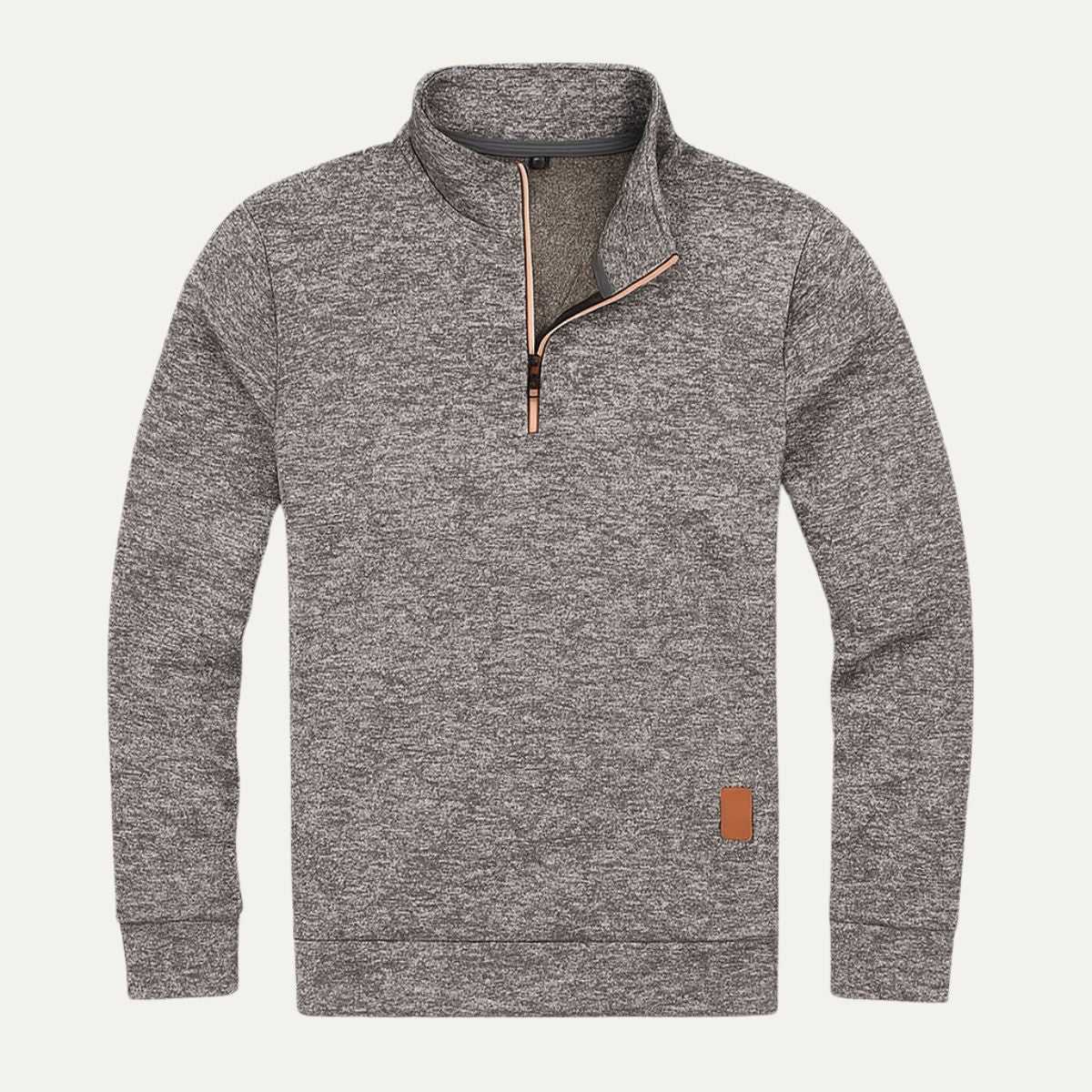 Bram | Men's Quarter Zip Sweater Gray Heather Fleece