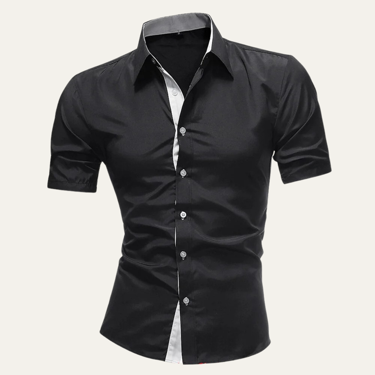 Cyrus | Men's Smart Casual Button Up Shirt Navy White Trim