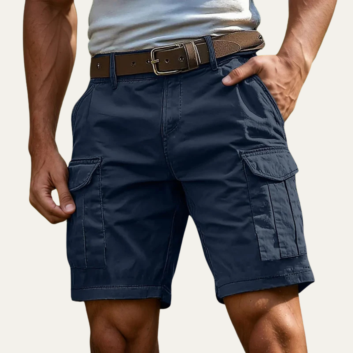 Kai | Men's Cargo Shorts Brown Utility Pockets