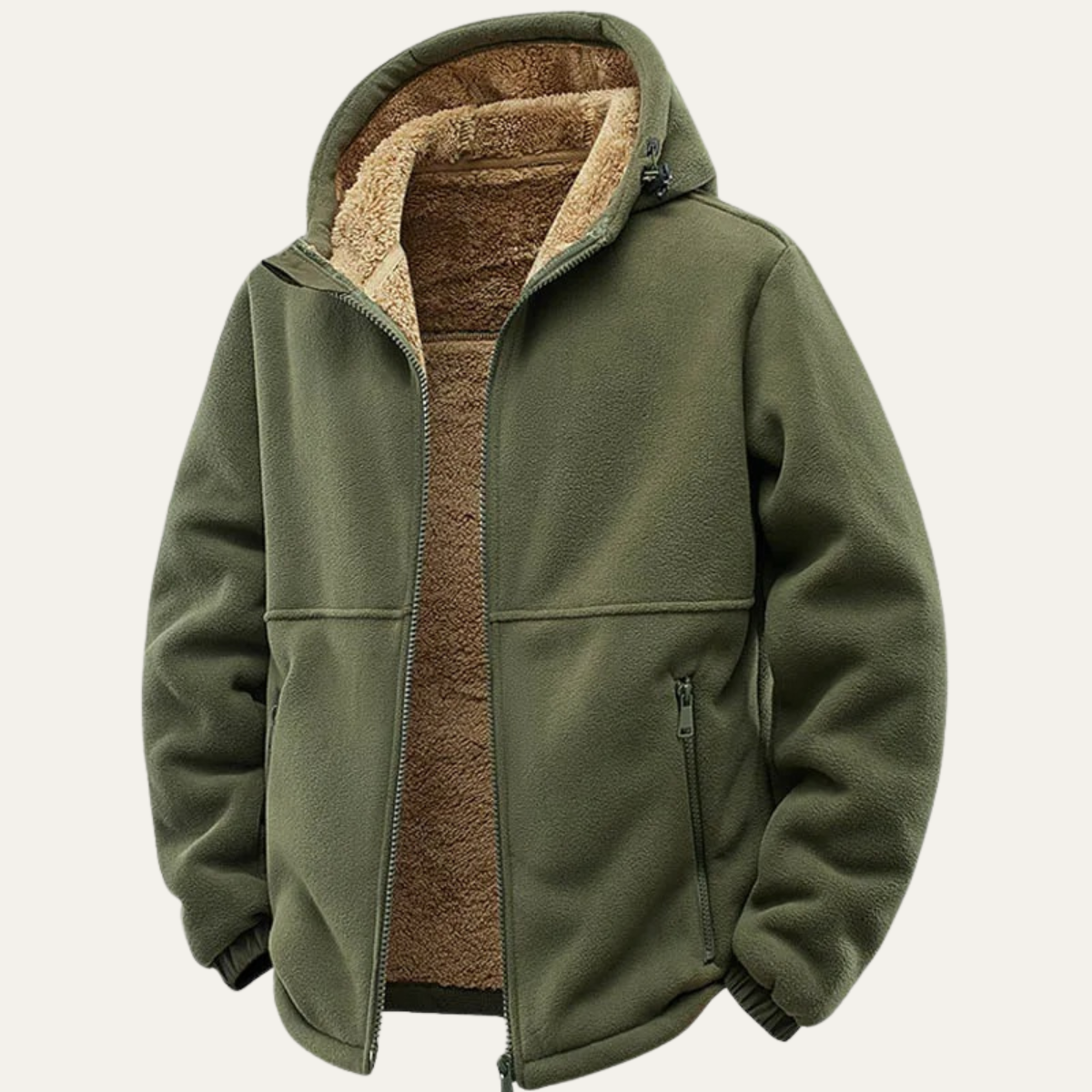 Jude | Men's Sherpa Fleece Lined Hooded Jacket Camel