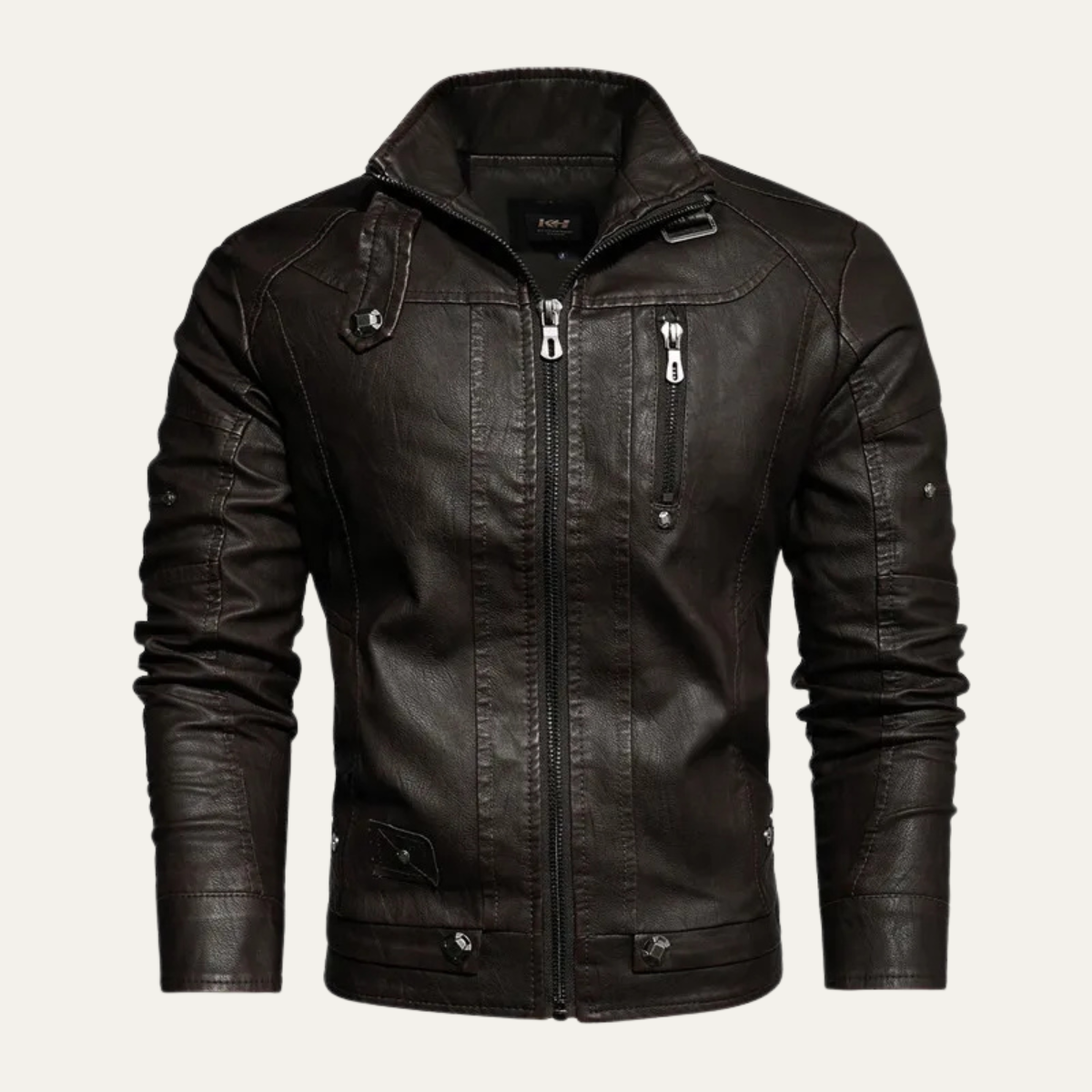 Axel | Men's Casual Denim Jacket Brown Fleece Lined
