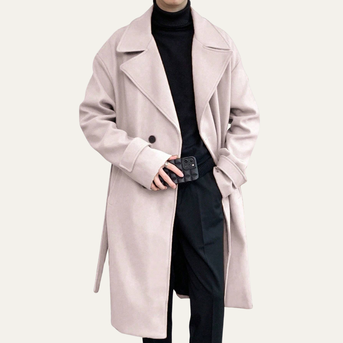 Nash | Men's Wool Overcoat Black Long