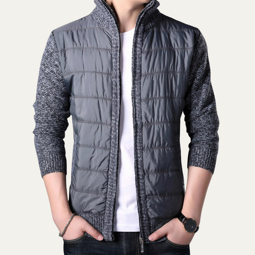 Dama Washington Axel men's quilted puffer jacket black knit sleeve - view 2