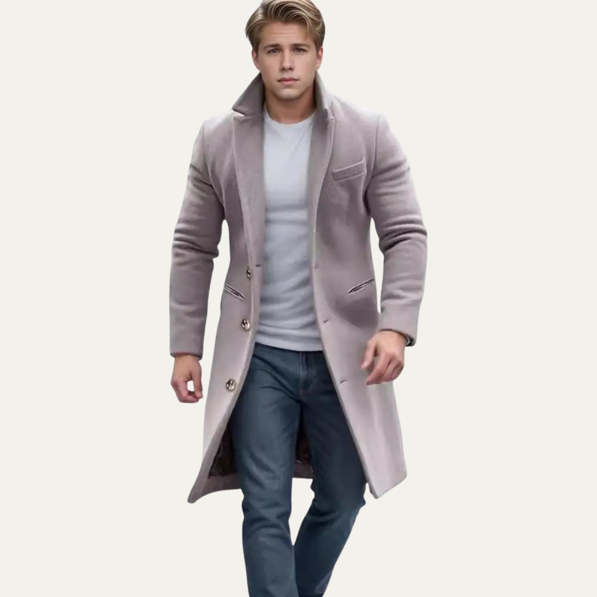 Wyatt | Men's Wool Blend Overcoat Black
