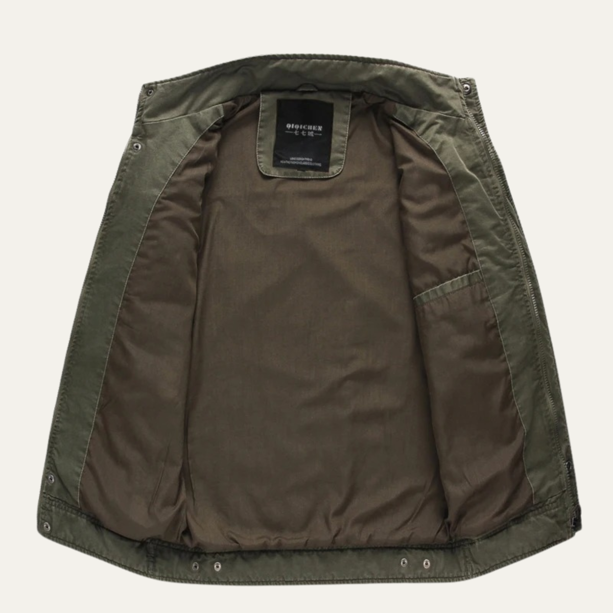 Eli | Men's Utility Military Jacket Olive Green Cargo Pockets