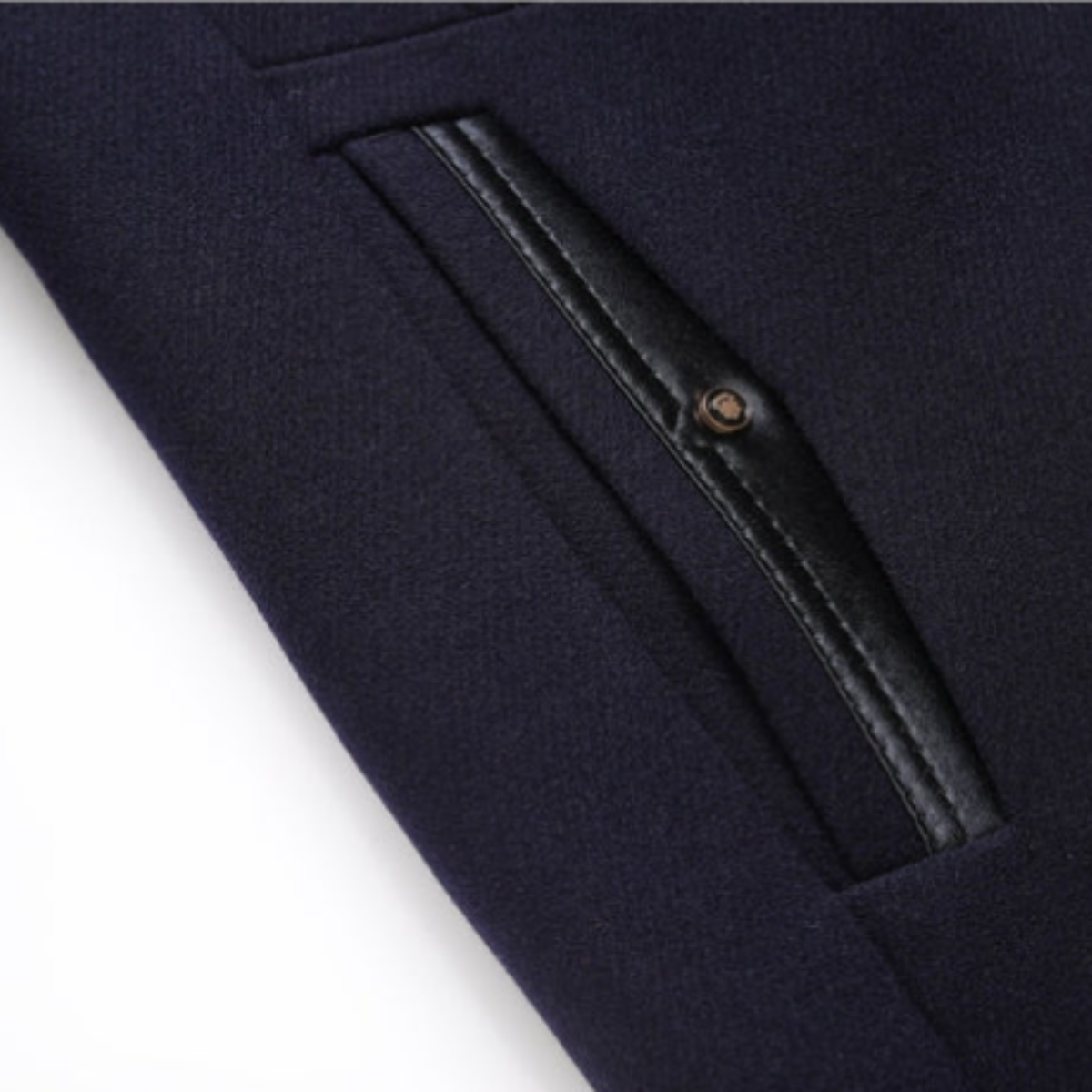 Callum | Men's Classic Wool Winter Coat Navy Quilted Lining