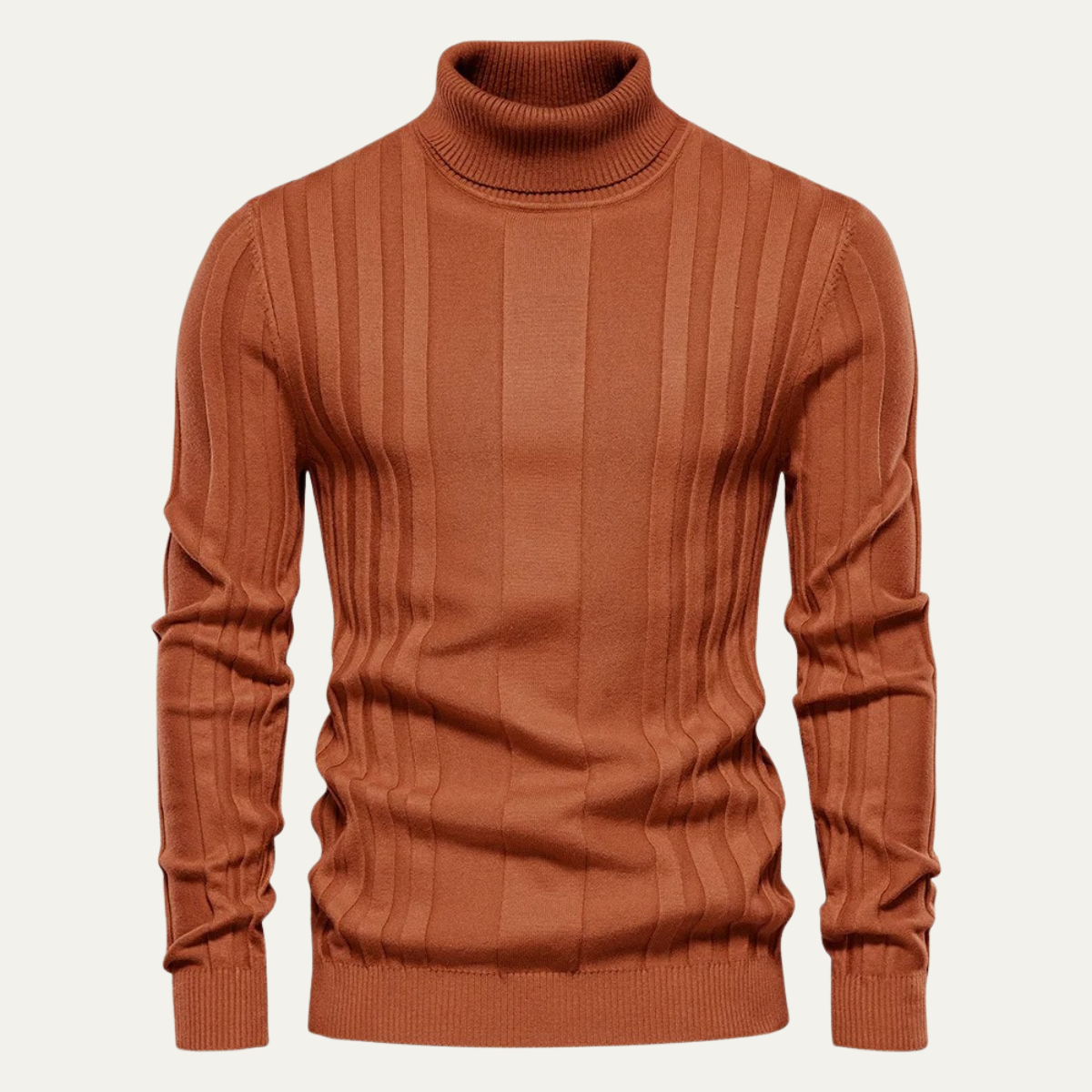 Ezra | Men's Turtleneck Cable Knit Sweater Black